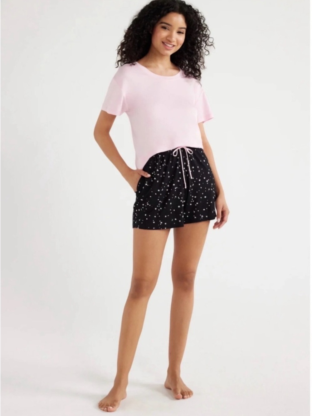 Joyspun Black Soot Super Soft Knit Pull On Sleep Shorts - Picture 4 of 7